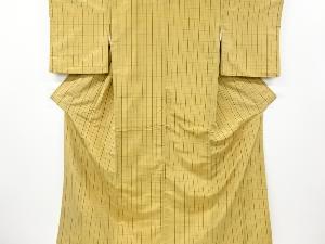 アンティーク　格子織り出し米沢紬着物